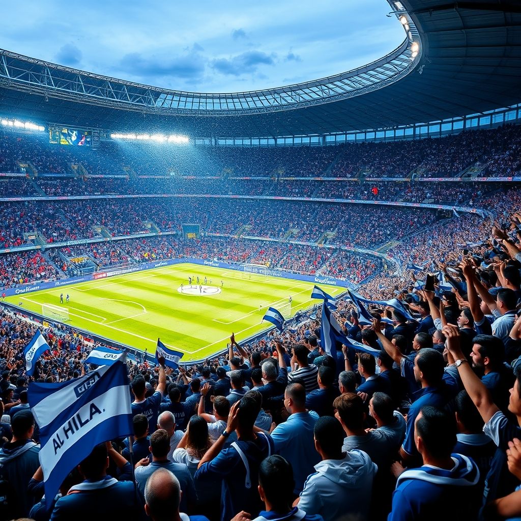 爱游戏活动-阿尔希拉尔球迷现场助威，球队斗志昂扬